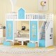 preview thumbnail 1 of 25, Versatile Twin Over Twin Bunk Bed with Convertible Table, Drawers, and Play Area for Kids