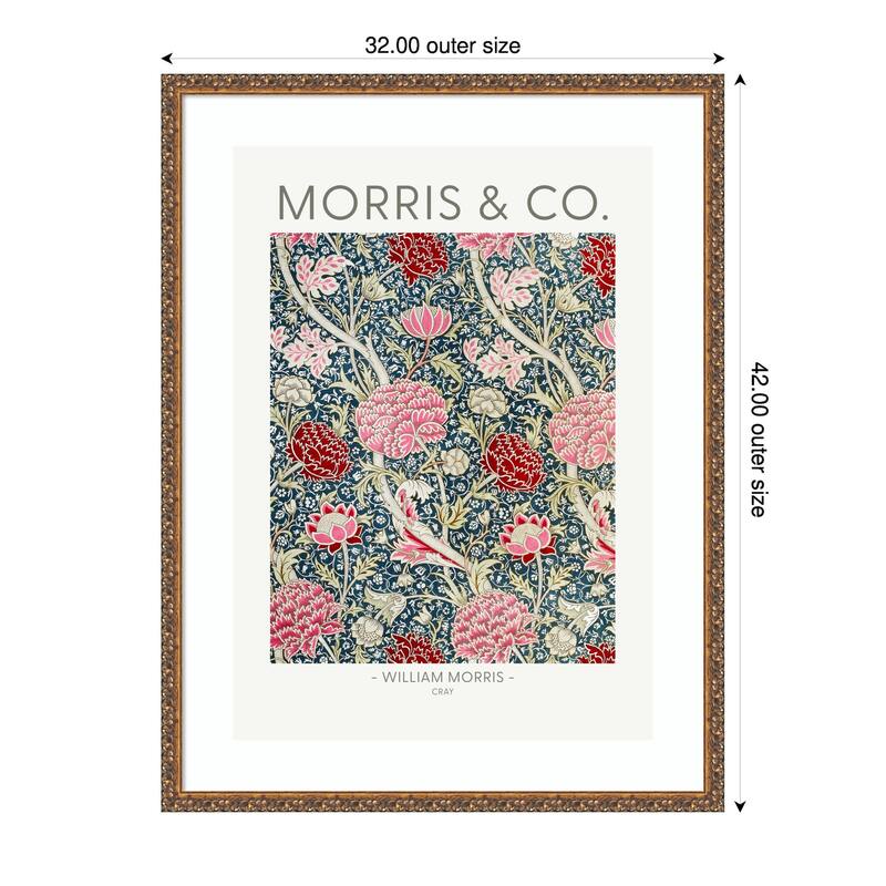 Cray by William Morris Wood Framed Wall Art Print - 32 x 42 in - Bronze