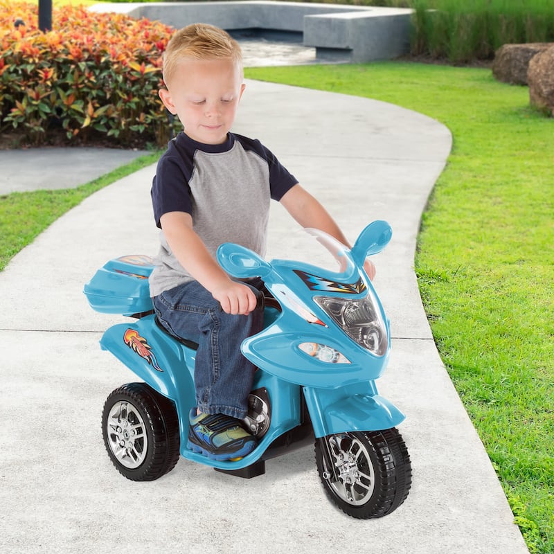 Rider Kids Motorcycle - 3-Wheel Electric Ride-On Car with Reverse, Sounds, Headlights - 6V Battery Motorbike for Ages 3 to 6