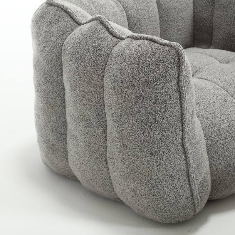 Chenille Bean Bag Chair Sets with Footstool and High-Resilience Foam