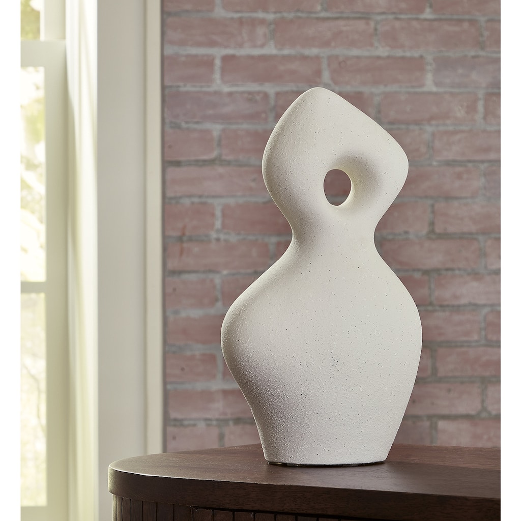 Signature Design by Ashley Arthrow Off-White Sculpture - 8.13"W x 5"D x 14.75"H