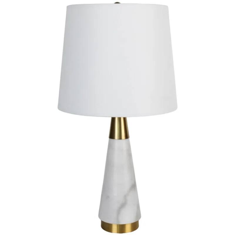 23.5 " Marble Table Lamp with fabric Shade