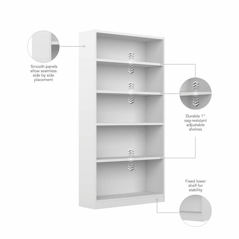 Universal Tall 5 Shelf Bookcase Storage by Bush Furniture