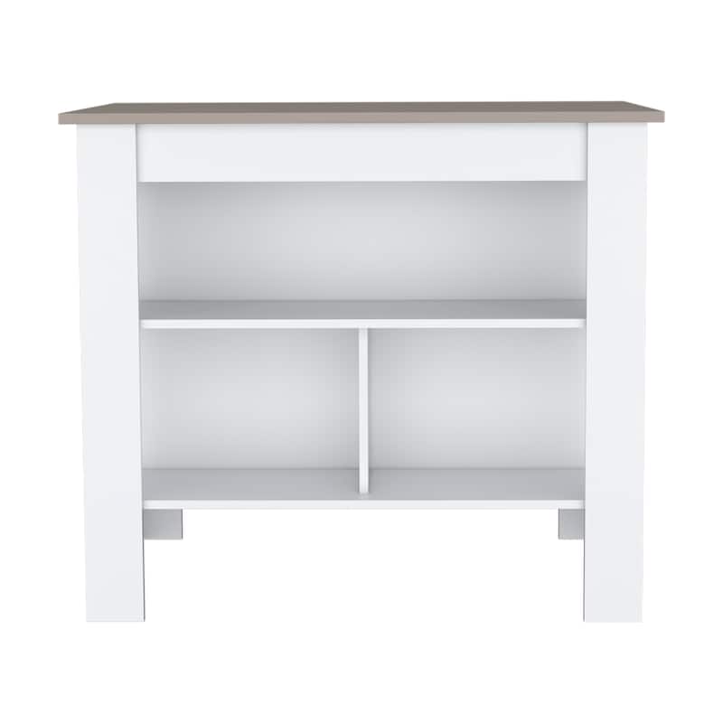 Cortes Kitchen Island 2-Tier Shelf 40" Width and large Work Top