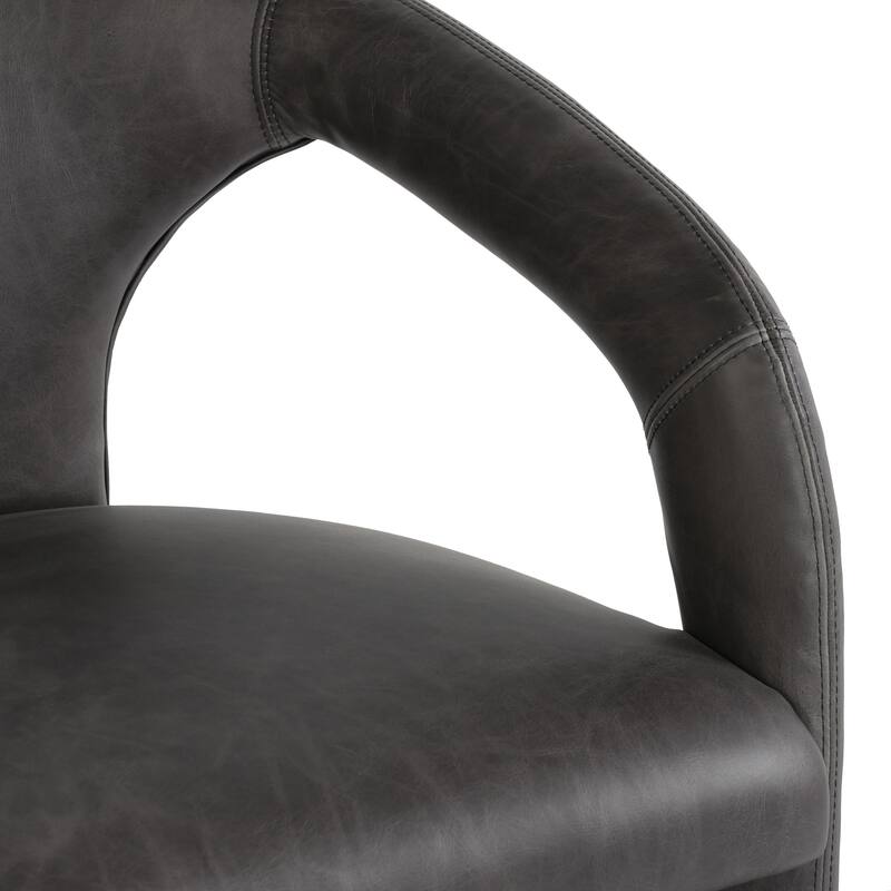 Classic Home Archie 26" Distressed Leather Stool