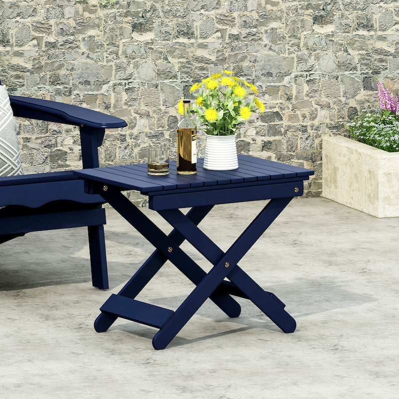 Outdoor Folding Wooden Side Table for Patio,Table Made of Acacia Wood
