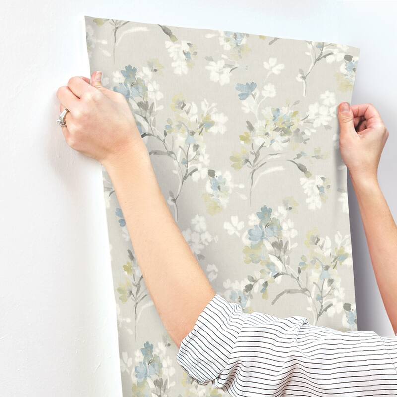 Chesapeake Azalea Light Grey Floral Branches Wallpaper