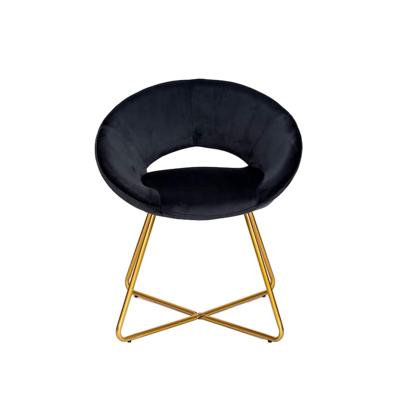 Porthos Home Reine Leisure Accent Chair, Velvet Upholstery, Gold Legs