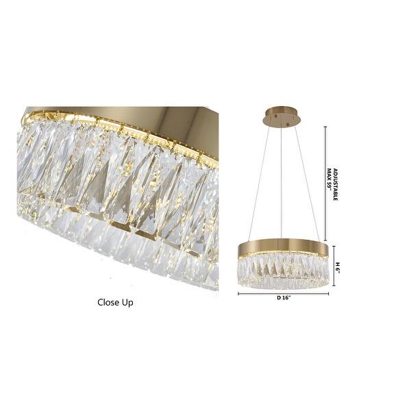 16" Gold Metal LED Chandelier With Clear Crystals - Bed Bath & Beyond ...