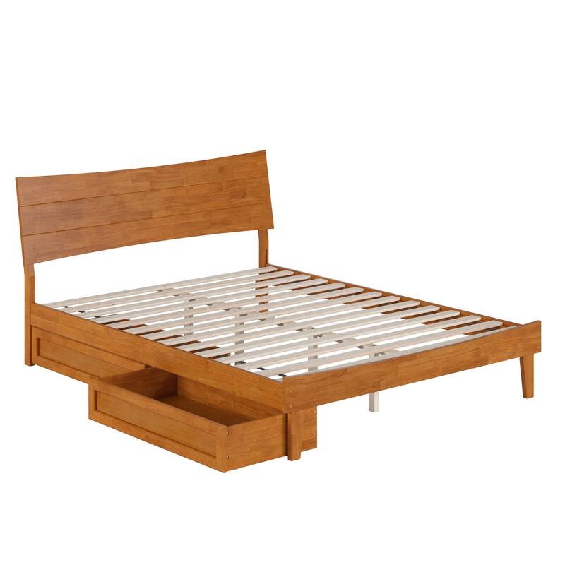 Phoenix Wood Platform Bed with Storage Drawers