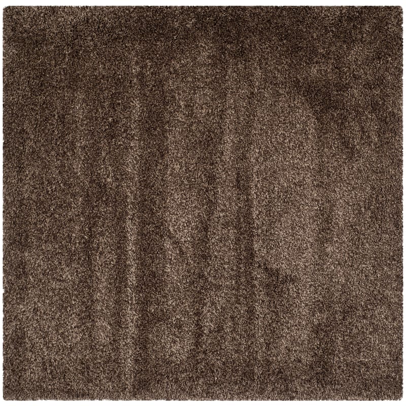 SAFAVIEH California Premium Shag Izat 2-inch Thick Area Rug - 6'7" Square - Mushroom