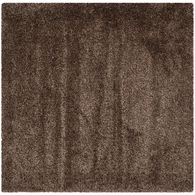 SAFAVIEH California Shag Izat 2-inch Thick Area Rug - 4' x 4' Square - Mushroom