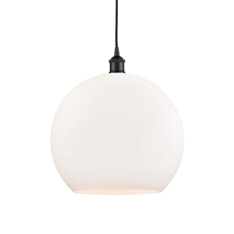 Innovations Lighting 616-1P-17-14 Athens Pendant Athens 14" Wide - Matte Black / Matte White