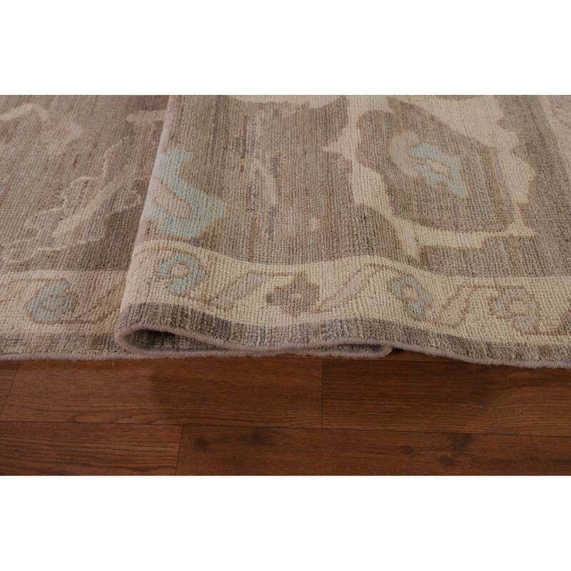 Brown Oushak Turkish Area Rug Handmade Wool Carpet - 8'5" x 9'10"