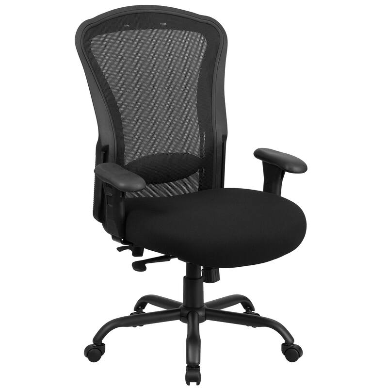 24/7 Intensive Use Big & Tall 400 lb. Rated Mesh Multifunction Chair - Black