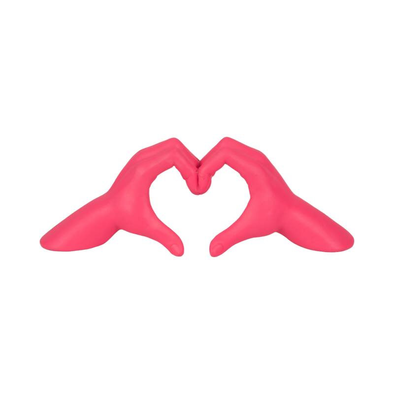 Sagebrook Home Resin Polyresin Sculpted Hands Heart Figurine Decor - 15" x 4" x 5" - Pink