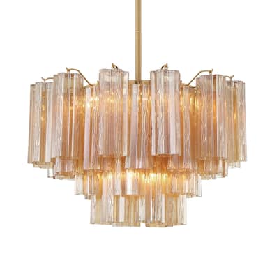 Crystorama Lighting Group ADD-308-AM Addis 9 Light 22" Wide Waterfall