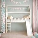 preview thumbnail 27 of 37, Maximized Space Saving Twin Elegant Unique Design Loft Bed, House Bed with Slide,House Design White
