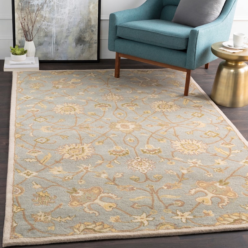 Hand-tufted Trey Traditional Wool Area Rug - Sage - 3' x 12'