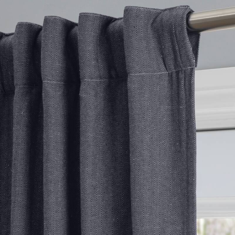Chevron Recycled Cotton Rod Pocket W Back Tab Panel