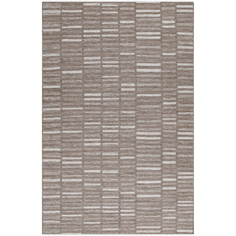 Madilyn Mid-Century Modern Stripe Fringed Area Rug