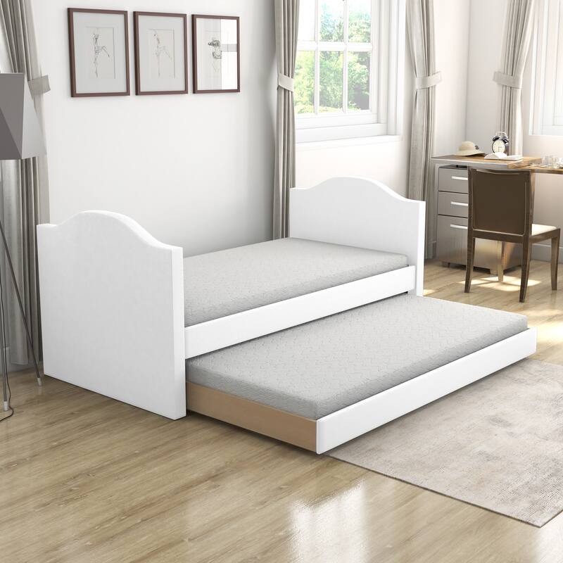 Boyd Sleep Messina Faux Leather Upholstered Day Bed with Trundle