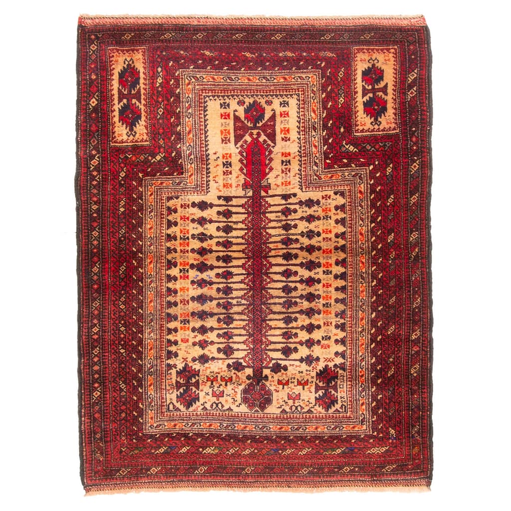 ECARPETGALLERY Hand-knotted Teimani Tan Wool Rug - 3'5 x 4'7