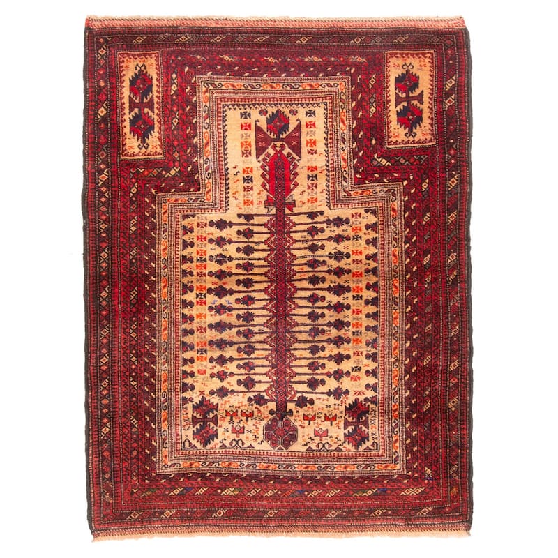 ECARPETGALLERY Hand-knotted Teimani Tan Wool Rug - 3'5 x 4'7