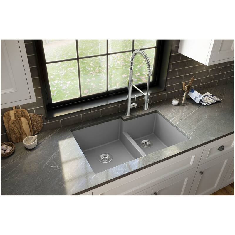 Karran USA QU-811 Quartz QU 32" Undermount Double Basin Quartz