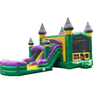 JumpOrange Amazon River Bounce House Water Slide Combo with Attached Pool & Air Blower, Commercial Grade Inflatable Outdoor Play