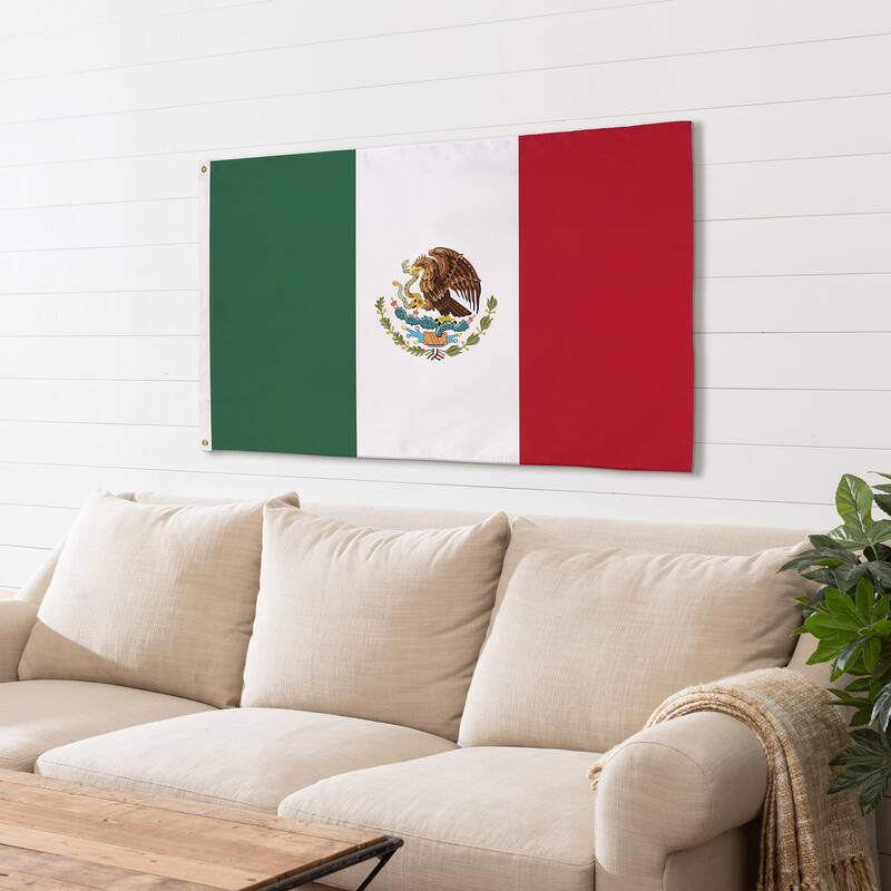 Mexico National Double Sided Estate Flag w/ 2 Grommets, 3'x5'