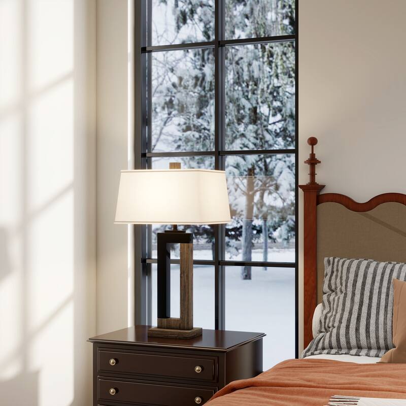 Set of 2 Table Lamp with Linen Fabric Shade