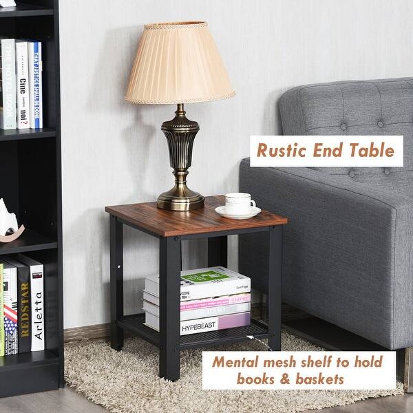 Set Of 2 Industrial End Table 2 Tier Side Table With Storage Shelf Sofa Black Lucite Tables Home Garden Alibaba.com offers 1,724 side table with drawers products. la casa de mis padres