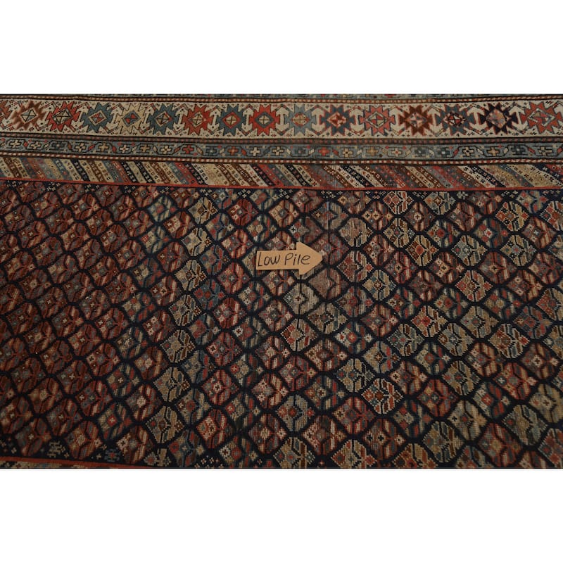 Pre-1900 Antique Vegetable Dye Kazak Area Rug Handmade Wool Carpet - 5'5" x 13'4"