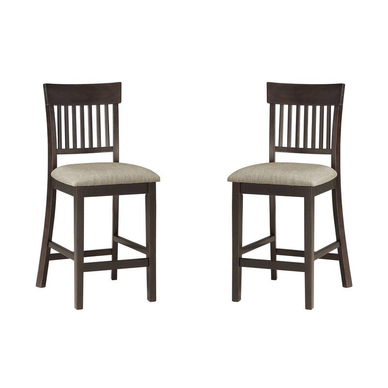 Artena Counter Height Chair (Set of 2) - Dark/Light Brown (Slat Back)