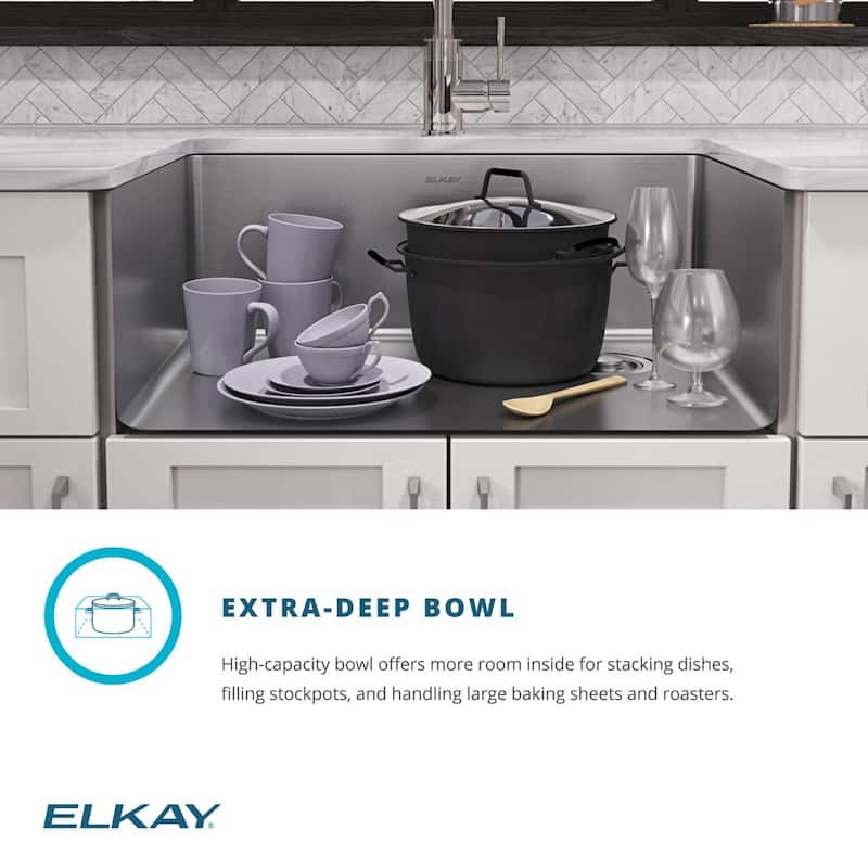 Elkay Crosstown 18 Gauge Stainless Steel 25-1/2" x 18-1/2" x 9", Single Bowl Undermount Sink Kit with Filtered Faucet