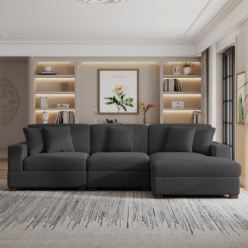Oversized Modular Sectional Sofa Set with Pillows for Living Room