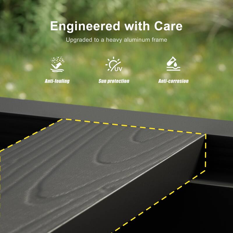 All-weather HIPS Outdoor Sofa Set with Detachable Cushions (Set of 5)