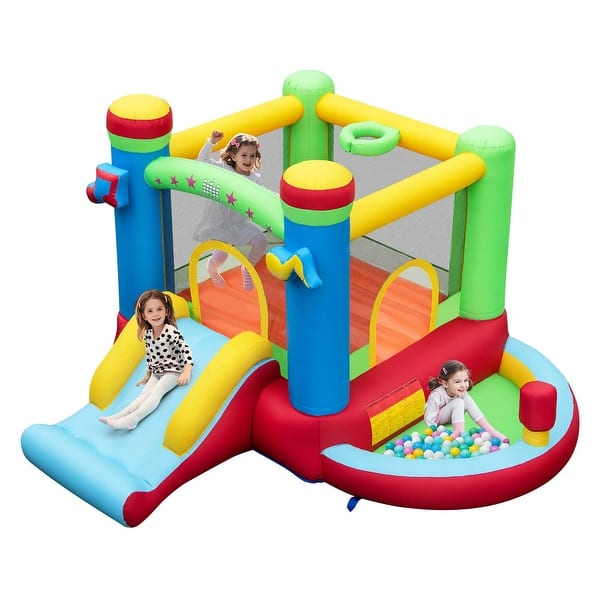 slide 2 of 10, Costway Bountech Inflatable Bounce House Kids Music-Themed Castle with - without blower Multicolor - without blower - Kids