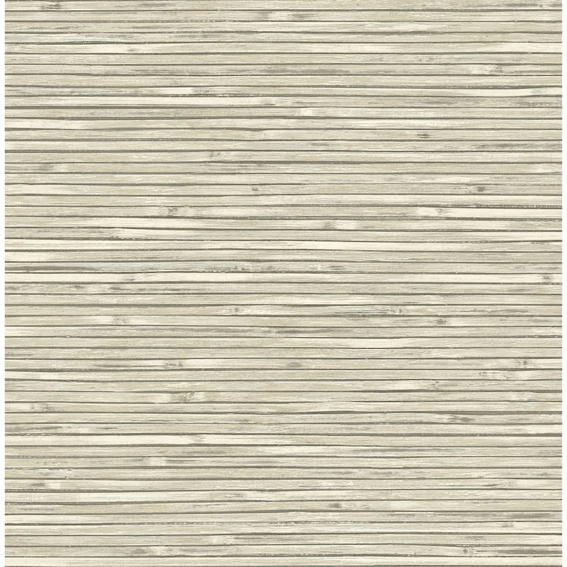 A-Street Prints Bellport Ivory Wooden Slat Wallpaper