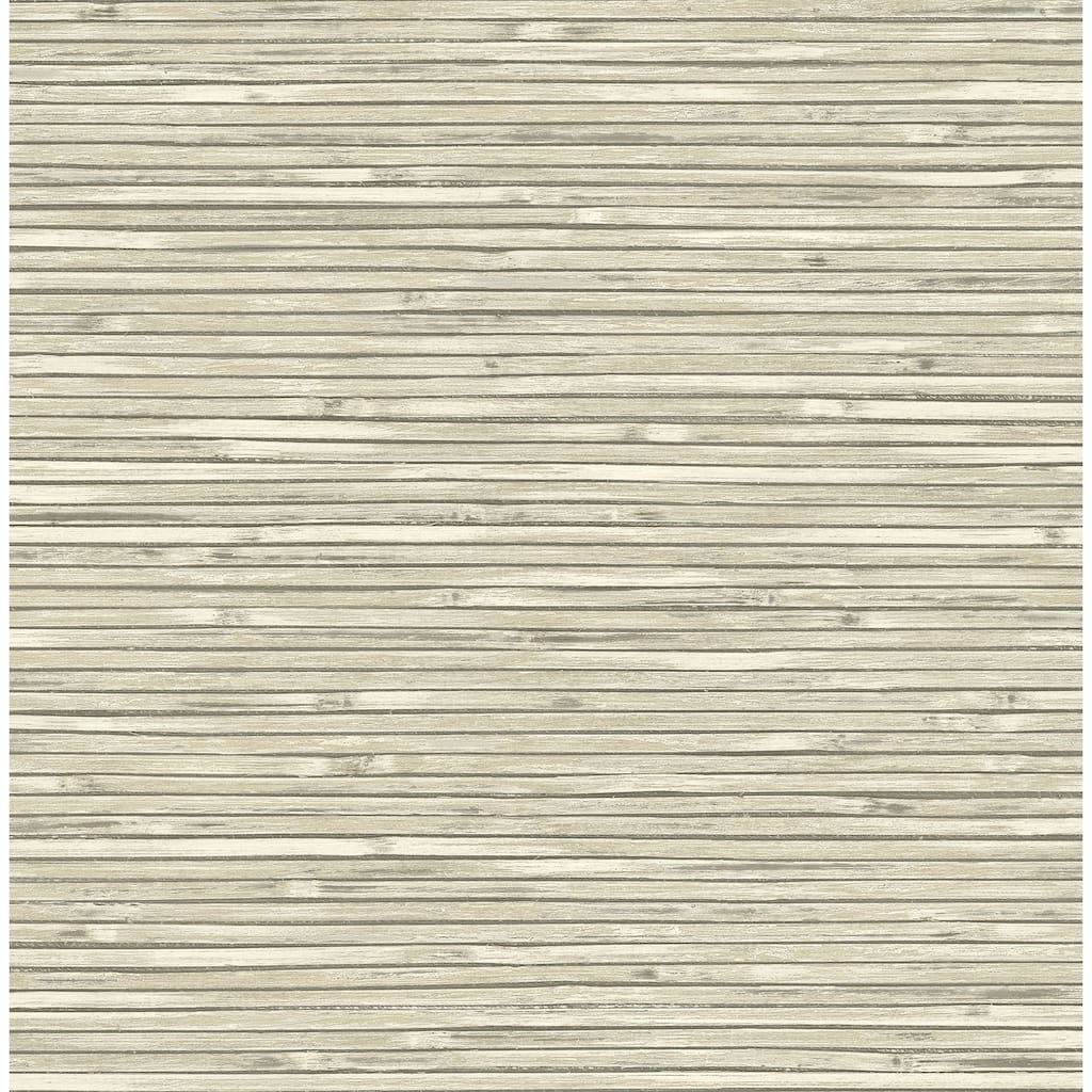A-Street Prints Bellport Ivory Wooden Slat Wallpaper