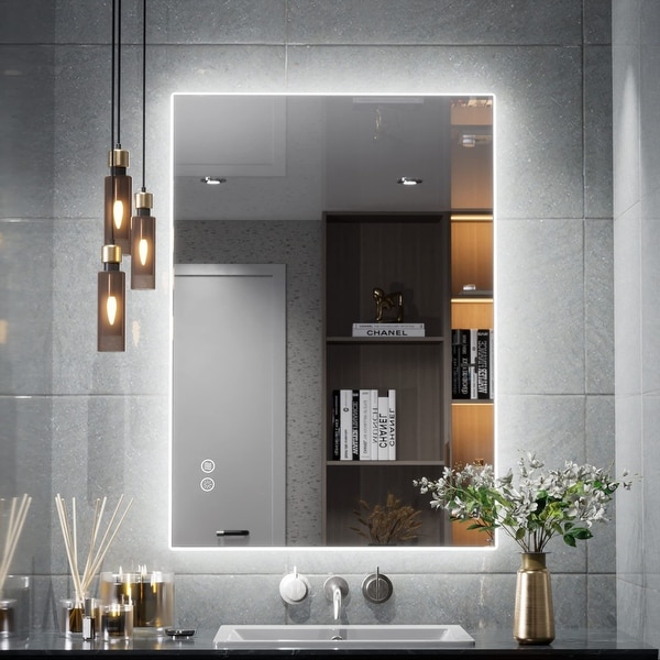 Lighted led frameless backlit wall mirror best sale