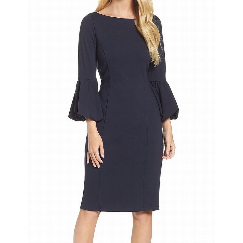 eliza j ruffle sleeve sheath dress