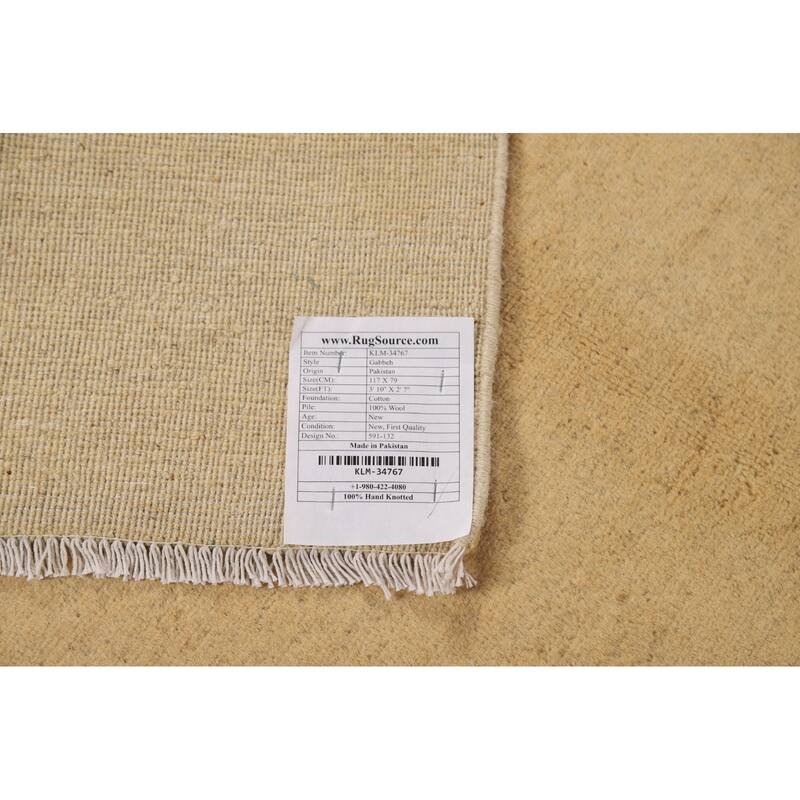 Modern Gabbeh Oriental Foyer Rug Handmade Wool Carpet - 2'7"x 3'10"