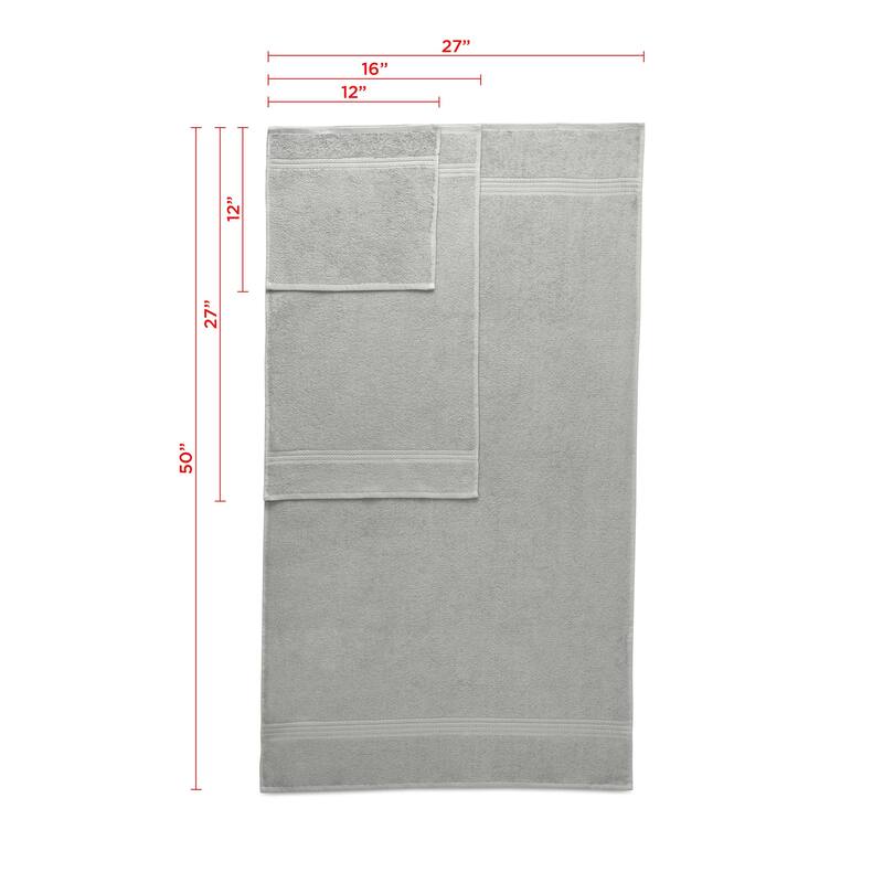 Superior Miami 100% Cotton 6-Piece Towel Set - Lightweight & Quick Drying