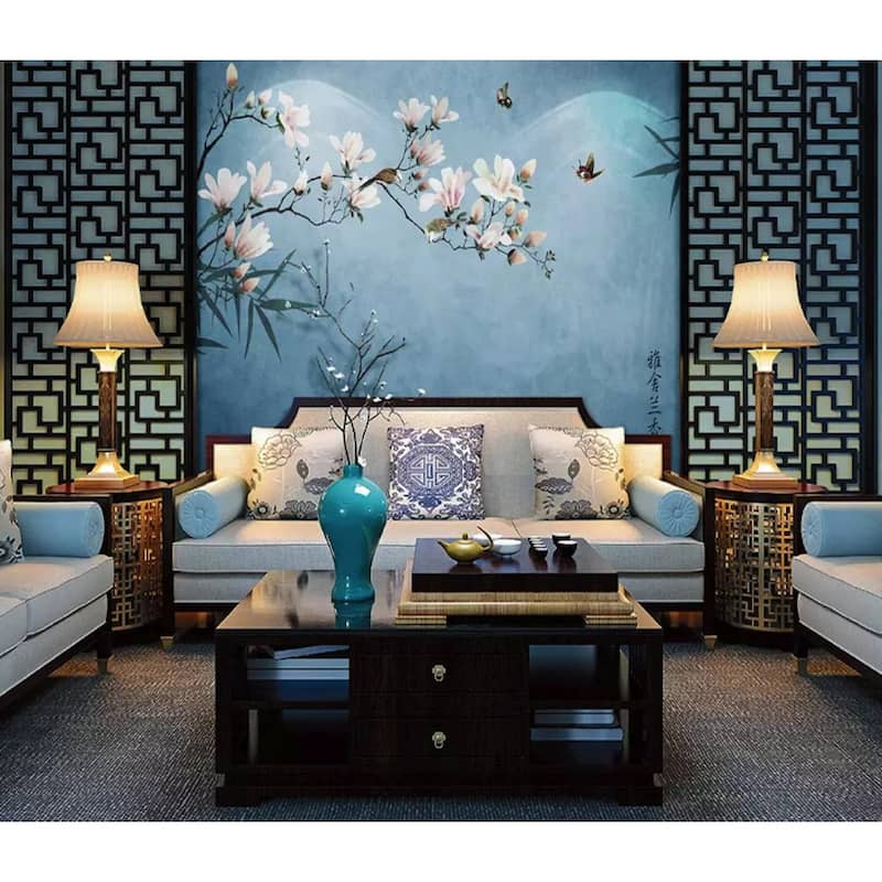 GK Wall Design Floral Magnolia Blossom Vintage Flower Asiatic Removable Wallpaper
