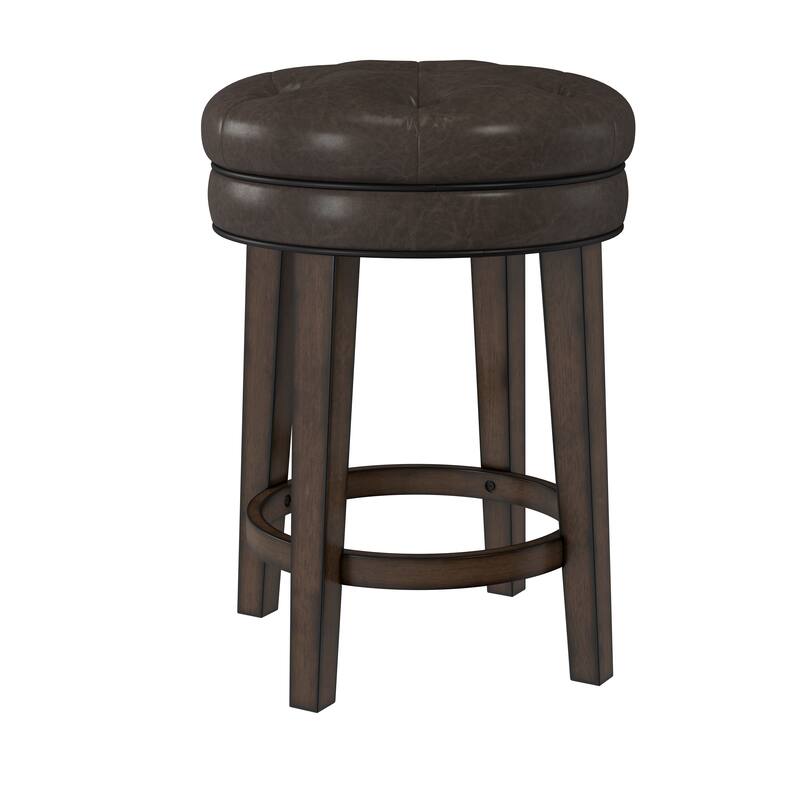 Hillsdale Furniture Krauss Wood Backless Counter Height Swivel Stool, Charcoal Gray