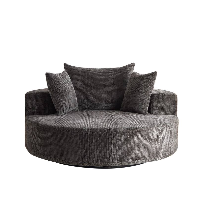 Comfortable Chenille Foam Swivel Chair for Various Rooms, Enhancing Relaxation