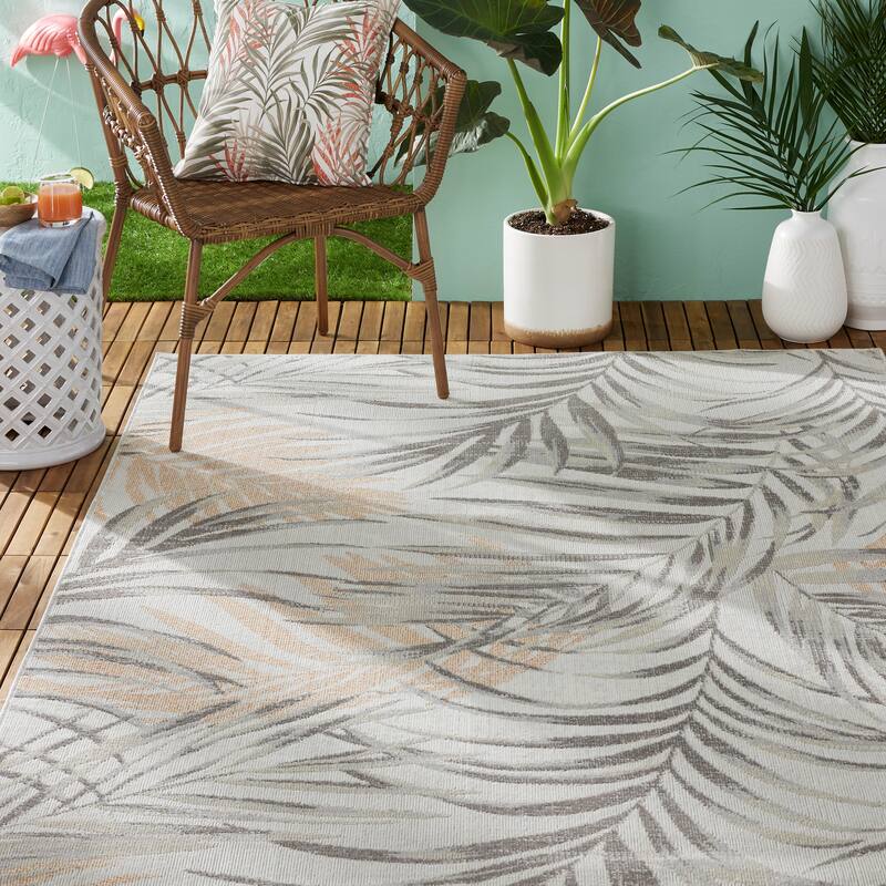 Tommy Bahama Malibu Palm Springs Indoor/Outdoor Area Rug - 5'3"x7'3" - Ivory/Rust