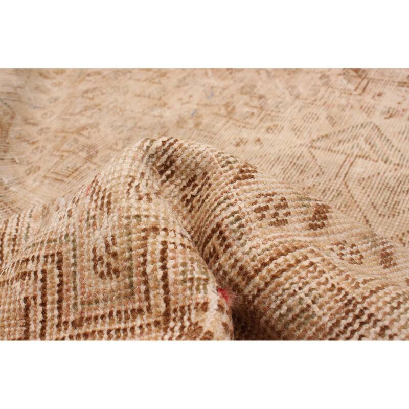 ECARPETGALLERY Hand-knotted Antalya Vintage Beige Wool Rug - 6'10 x 9'9